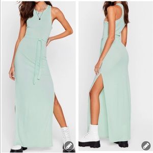 Nasty Gal maxi dress razor back mint green 6 & 8